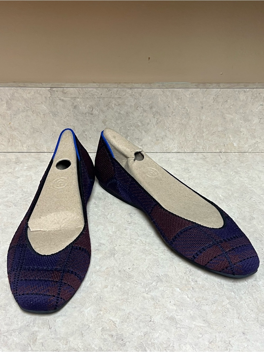 Rothy's sz 9 Purple and Black Knit Ballet Flats
